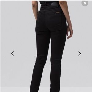 Black denim NudieJeans in streatchy organic cotton